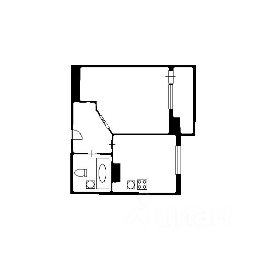 Планировка этой квартиры по данным Циан