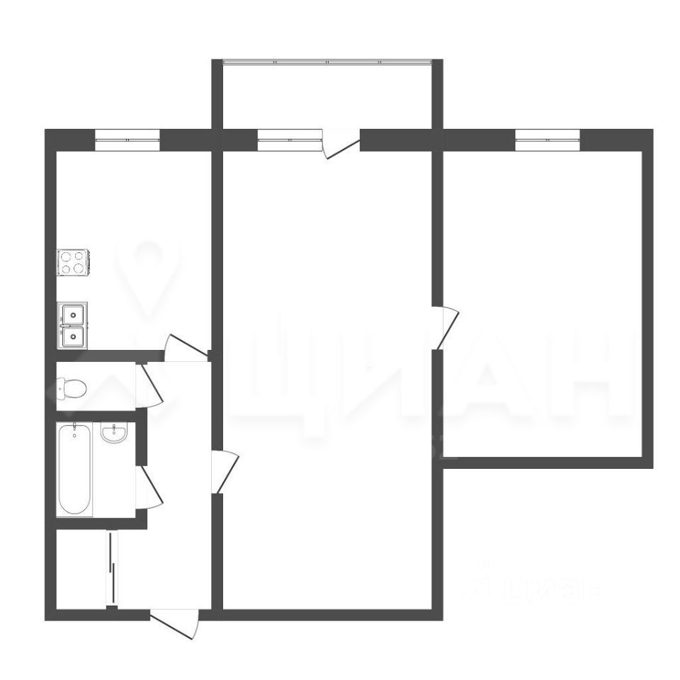 Планировка этой квартиры по данным Циан