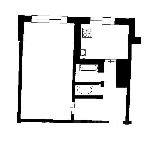 Планировка этой квартиры по данным Циан