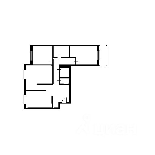 Планировка этой квартиры по данным Циан