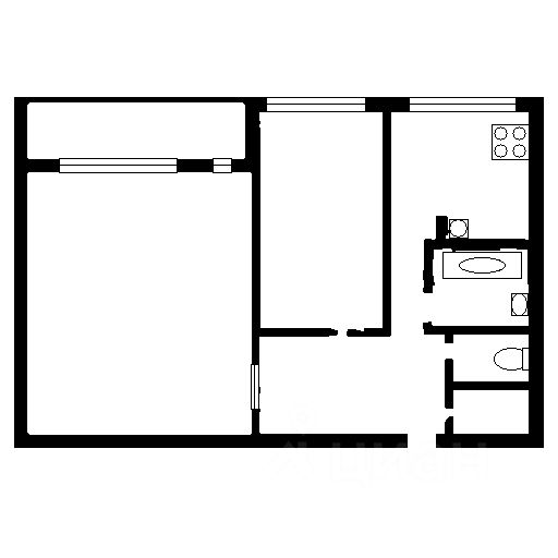 Планировка этой квартиры по данным Циан