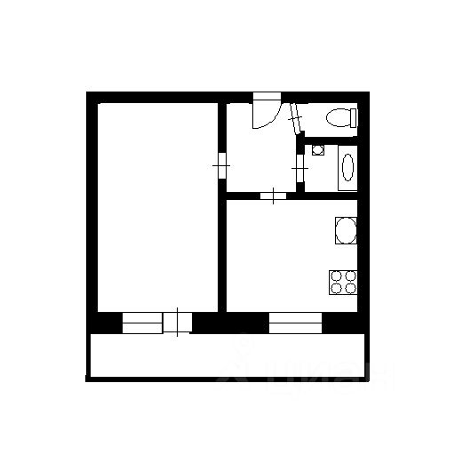 Планировка этой квартиры по данным Циан