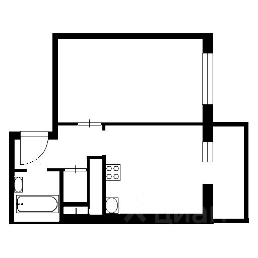 Планировка этой квартиры по данным Циан
