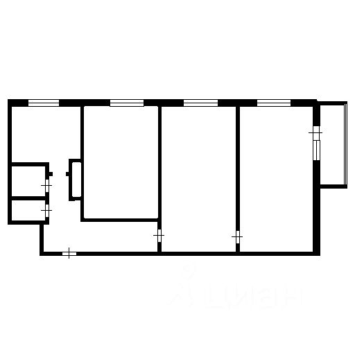 Планировка этой квартиры по данным Циан