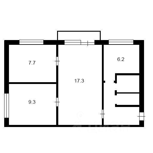 Планировка этой квартиры по данным Циан