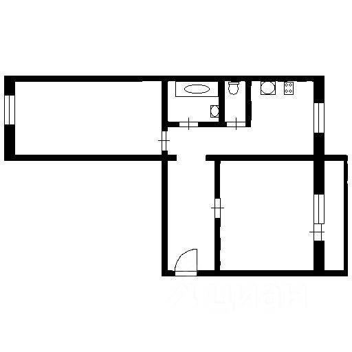 Планировка этой квартиры по данным Циан