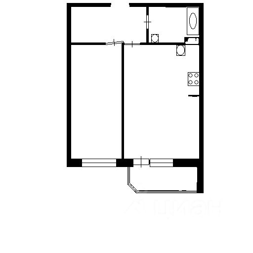 Планировка этой квартиры по данным Циан