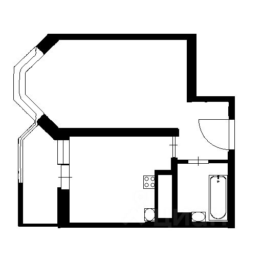 Планировка этой квартиры по данным Циан