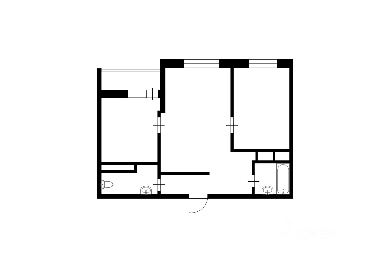Планировка этой квартиры по данным Циан