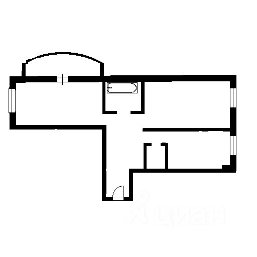 Планировка этой квартиры по данным Циан