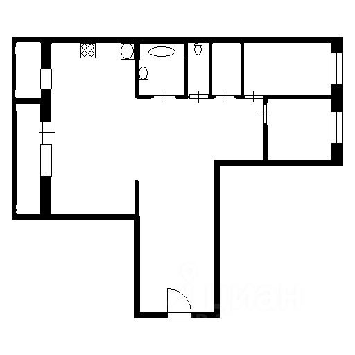 Планировка этой квартиры по данным Циан