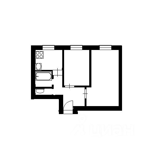 Планировка этой квартиры по данным Циан