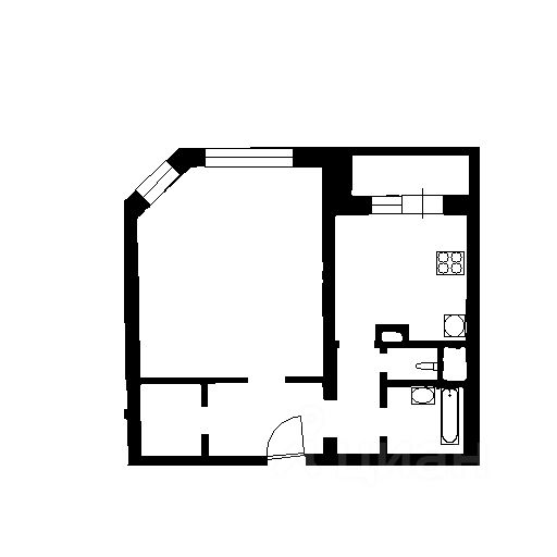 Планировка этой квартиры по данным Циан