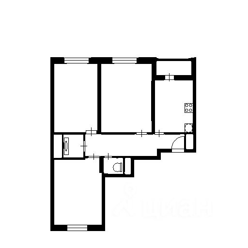 Планировка этой квартиры по данным Циан
