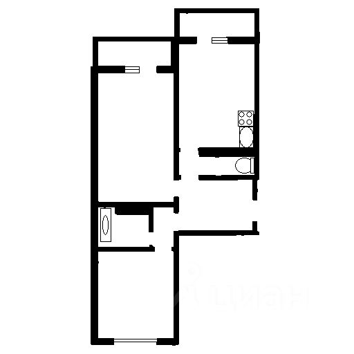 Планировка этой квартиры по данным Циан