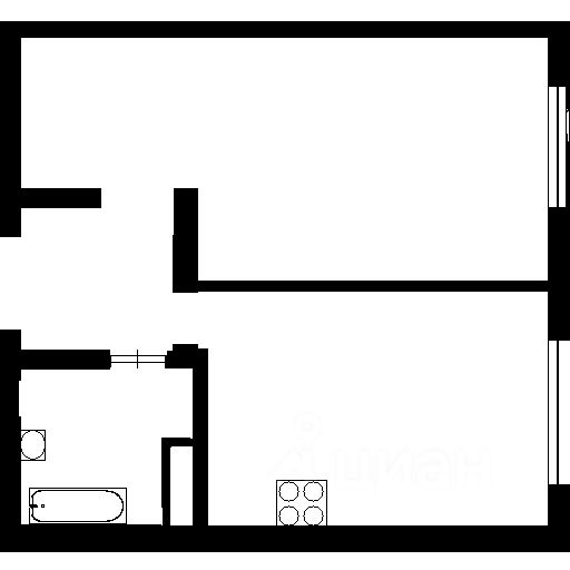 Планировка этой квартиры по данным Циан