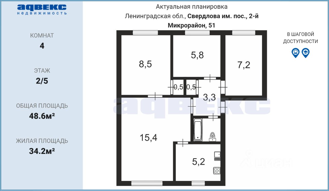 Купить квартиру в микрорайоне 2-й в поселке городского типа Имени Свердлова,  продажа квартир во вторичке и первичке на Циан. Найдено 14 объявлений