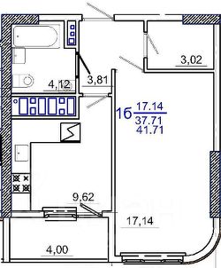 1-комн.кв., 44 м², этаж 10