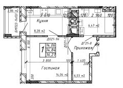 1-комн.кв., 36 м², этаж 4