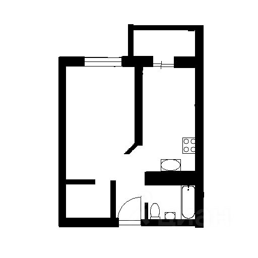 Планировка этой квартиры по данным Циан