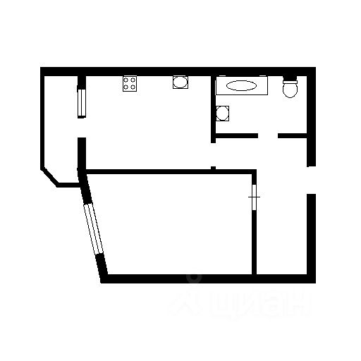 Планировка этой квартиры по данным Циан