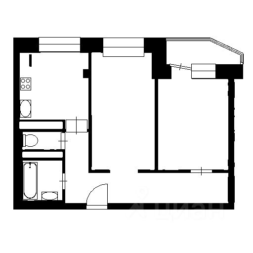 Планировка этой квартиры по данным Циан