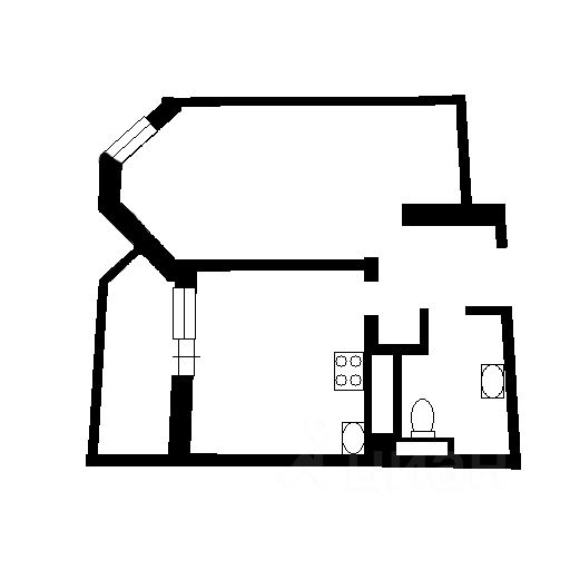 Планировка этой квартиры по данным Циан