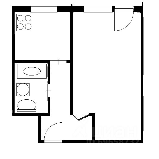 Планировка этой квартиры по данным Циан