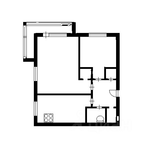 Планировка этой квартиры по данным Циан