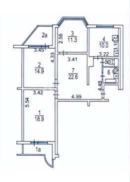 3-комн.кв., 82 м², этаж 6