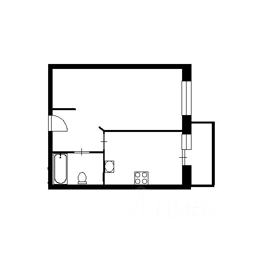 Планировка этой квартиры по данным Циан