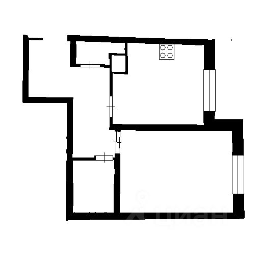Планировка этой квартиры по данным Циан
