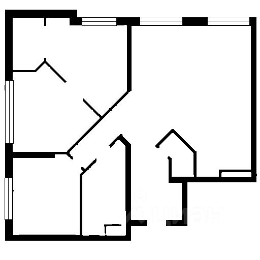Планировка этой квартиры по данным Циан