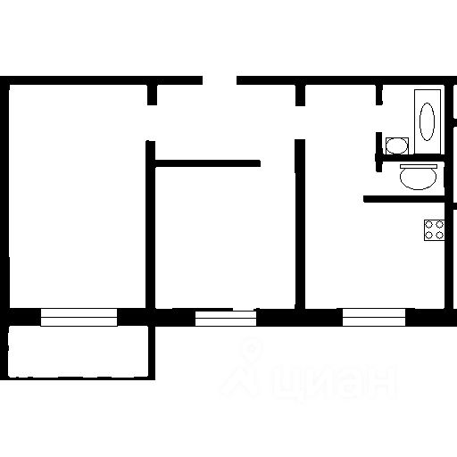 Планировка этой квартиры по данным Циан