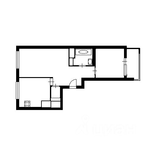 Планировка этой квартиры по данным Циан