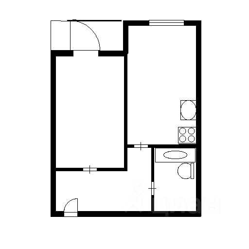 Планировка этой квартиры по данным Циан