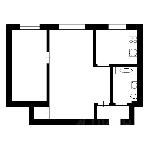 Планировка этой квартиры по данным Циан