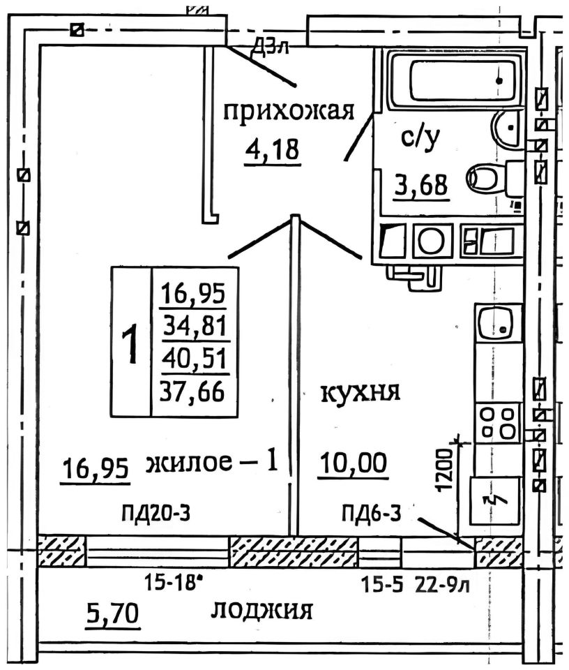 Планировка этой квартиры по данным Циан