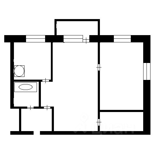 Планировка этой квартиры по данным Циан