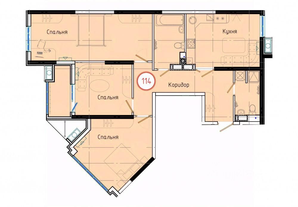 3-комн.кв., 98 м², 7/8 этаж