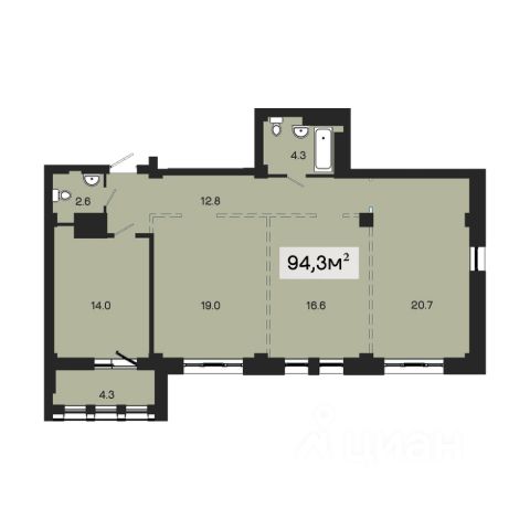 3-комн., 92 м², 7/18 этаж