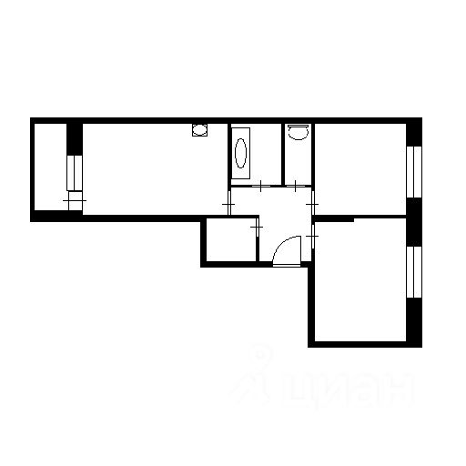 Планировка этой квартиры по данным Циан
