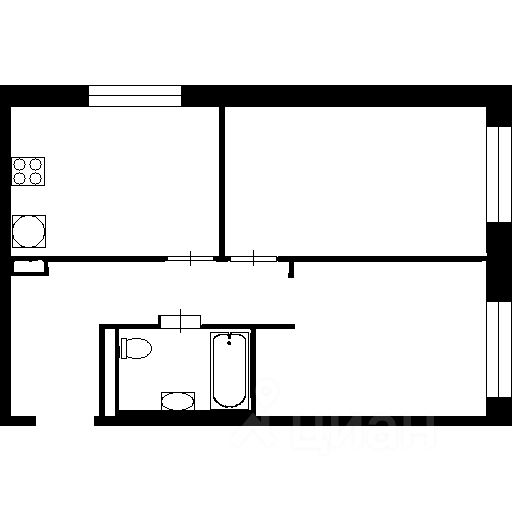 Планировка этой квартиры по данным Циан