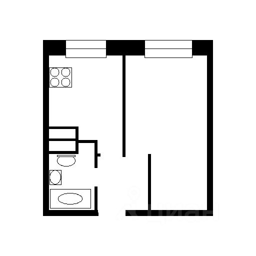 Планировка этой квартиры по данным Циан
