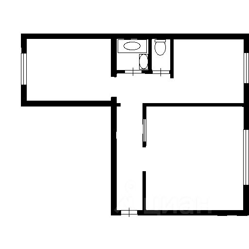 Планировка этой квартиры по данным Циан