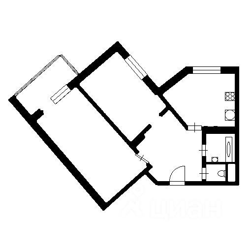 Планировка этой квартиры по данным Циан