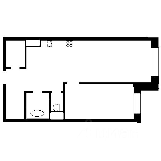 Планировка этой квартиры по данным Циан