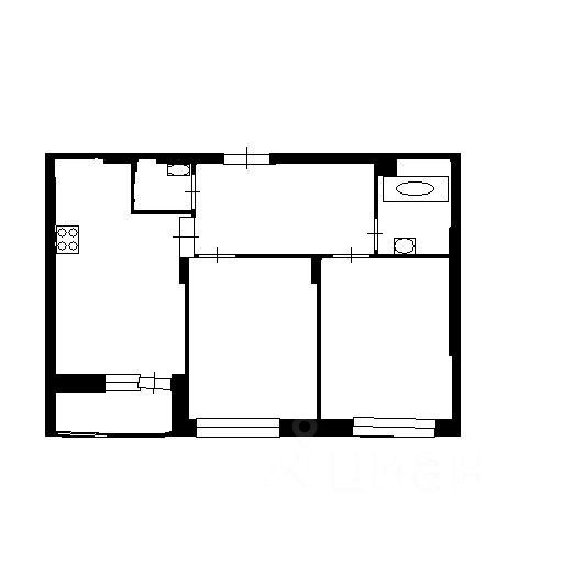 Планировка этой квартиры по данным Циан