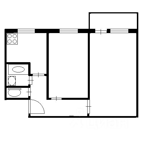 Планировка этой квартиры по данным Циан