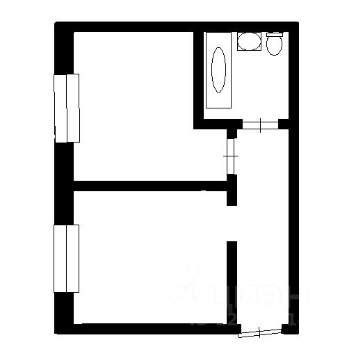 Планировка этой квартиры по данным Циан